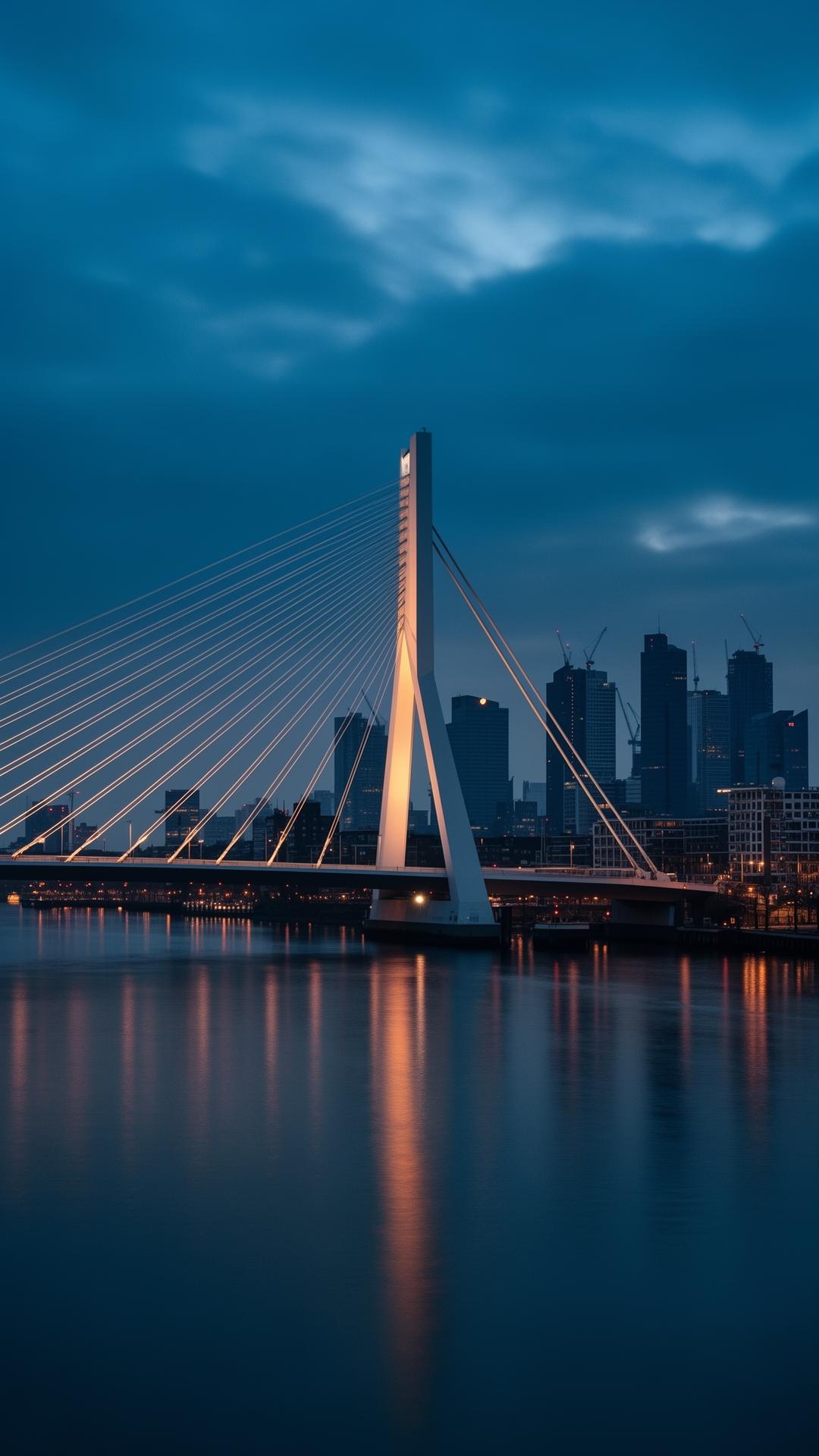 Erasmusbrug Rotterdam at dusk